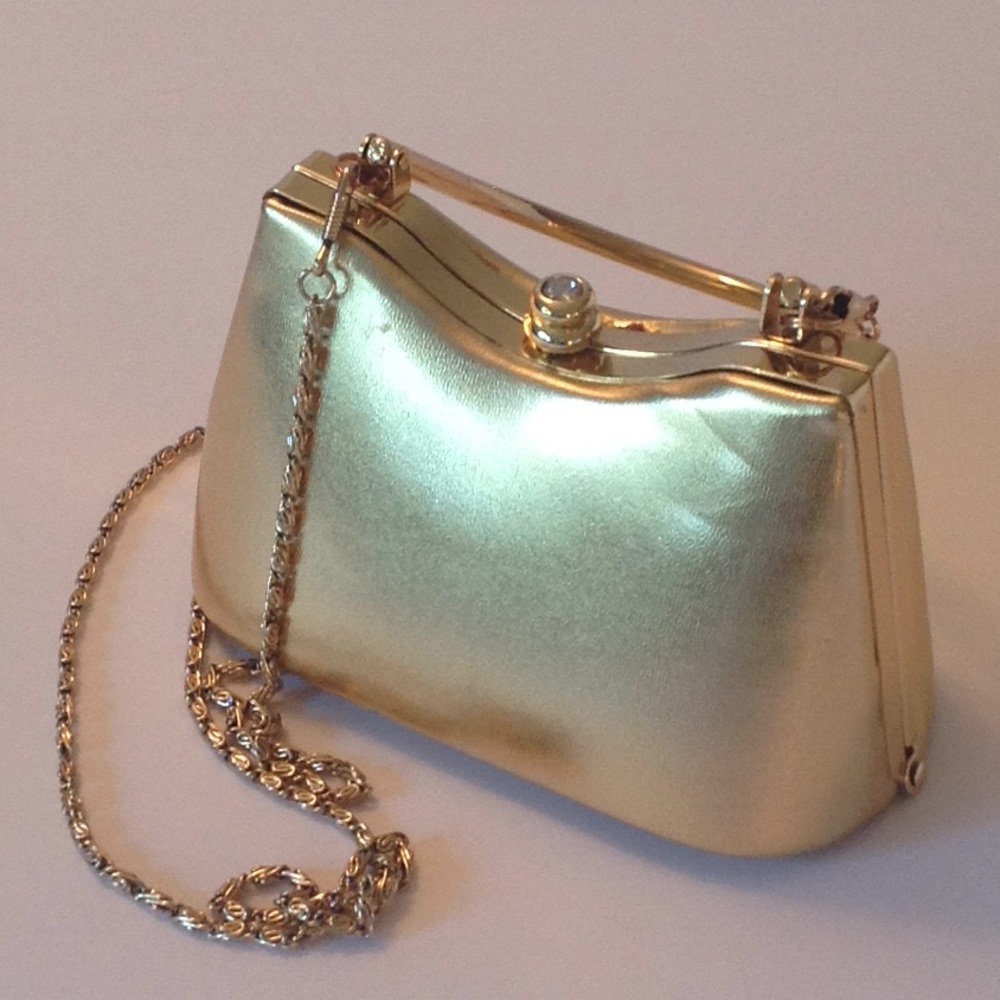 🍃🌹Rachel - Gold Mini Bag ~Gold Tone Chain~